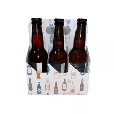 Pack bières 6 bouteilles 33 cl – Blanc – 22,5 x 19 x 12,5 cm