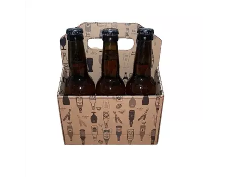 Panier bières 6 bouteilles 33 cl – Kraft – 19,5 x 13,5 x 23,5 cm | OD3042 | Bulteau Systems