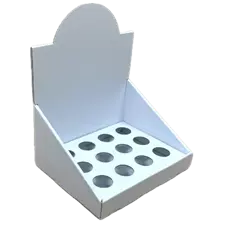 Présentoir à huiles carton CBD blanc  – 12 emplacements flacons - 17 x 13 x 18,50 cm