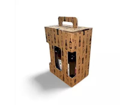 Pack bière 6 bouteilles 33 cl avec poignée Kraft 18 x 12,3 x 23 cm | OD3037 | Bulteau Systems